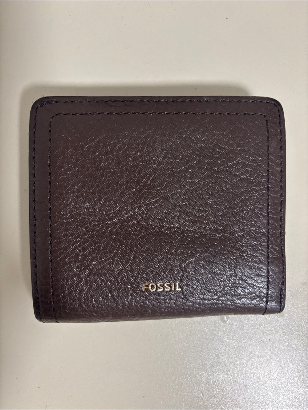 Fossil Dark Brown Leather Compact Bifold Wallet